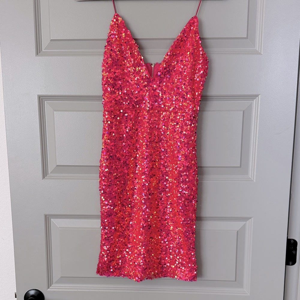 Hot pink Sequin Dress